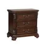 Messina Estates 3 Drawer Night Stand Nightstands Brown 13