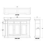 Roosevelt 3 Drawer Narrow Sideboard Dining Storage Blue 10