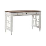 Magnolia Manor L Writing Desk Desks Antique White & Weathered Bark 17