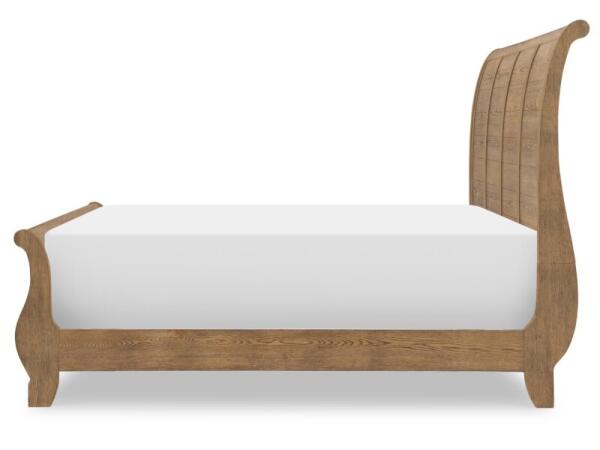 Complete Sleigh Bed 6/6 King Beds Barnwood Oak 13