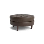 Delway Round Leather Ottoman