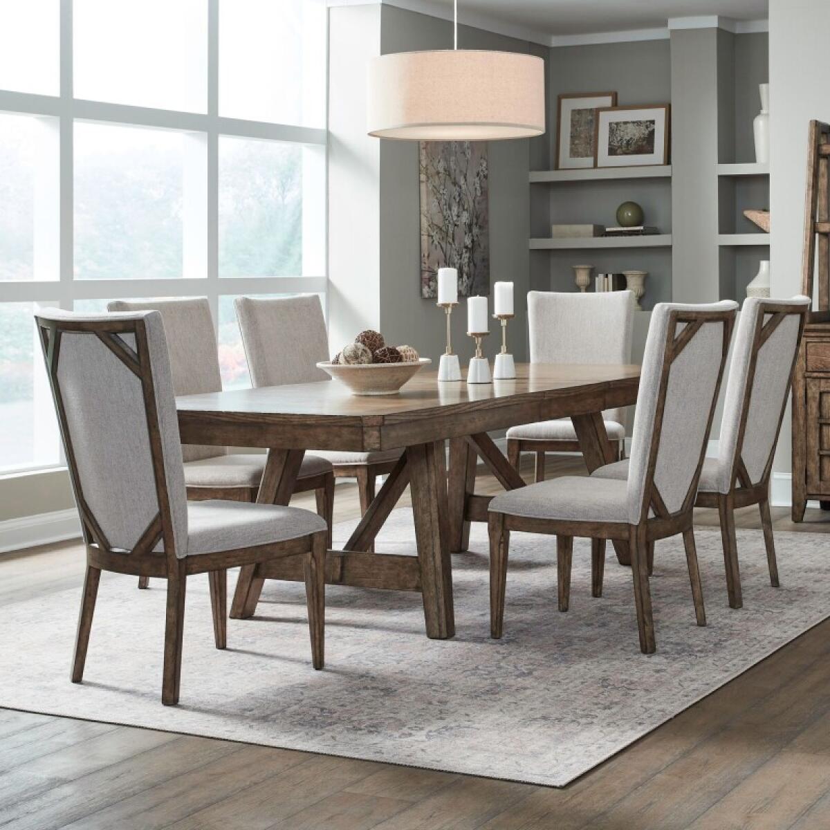 e9d03a0c16d1e569558d3edee2e2171e Carolina Park 7 Piece Trestle Table Set - Image 1