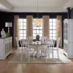 Magnolia Manor Opt 7 Piece Round Ped Table Set