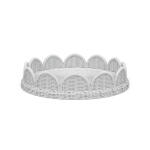 Scalloped Round Rattan Tray