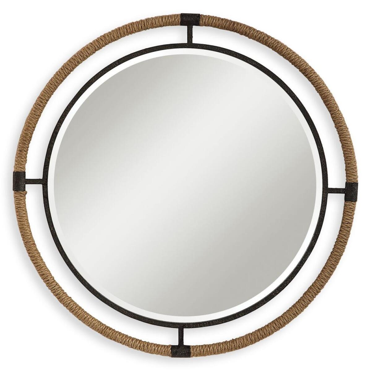 Melville Round Mirror Mirrors Black & Brown 2 Melville Round Mirror Mirrors Black & Brown 2