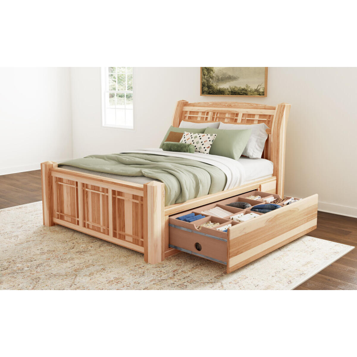 ea07c9719fd289867f523f7b9d74d411 Amish Highlands Queen Arch Storage Bed - AHINT5071 - Image 1