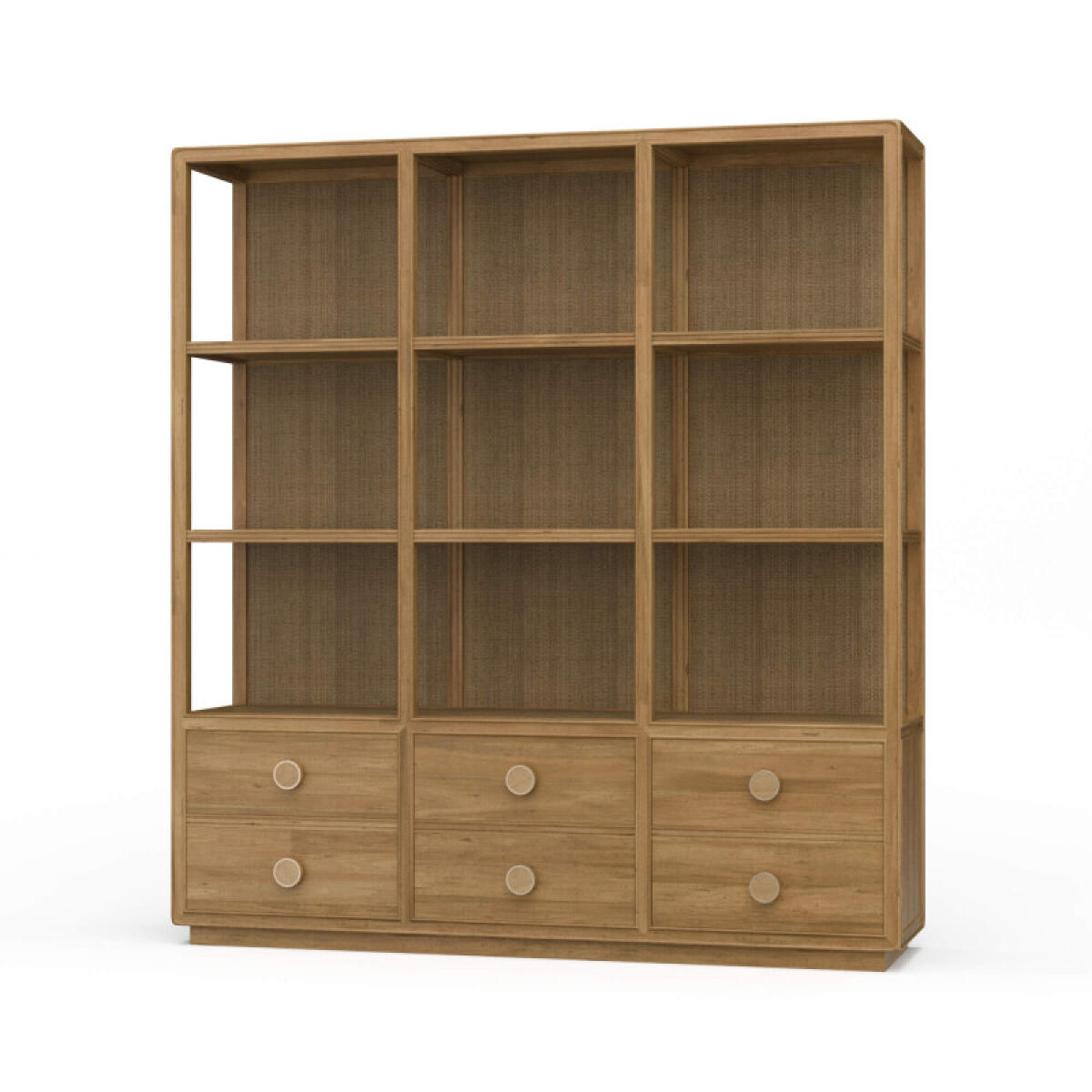ea157633fa0ed6cab165555f192ae9d9 Cohan Open Cabinet W/ 6 Drawers W/ Rattan - Image 1