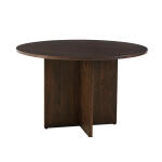 Crafted Cherry Dining by Ben & Erin Napier 48 inch ROUND TABLE w/ Wood Base Dining Tables Brown 13
