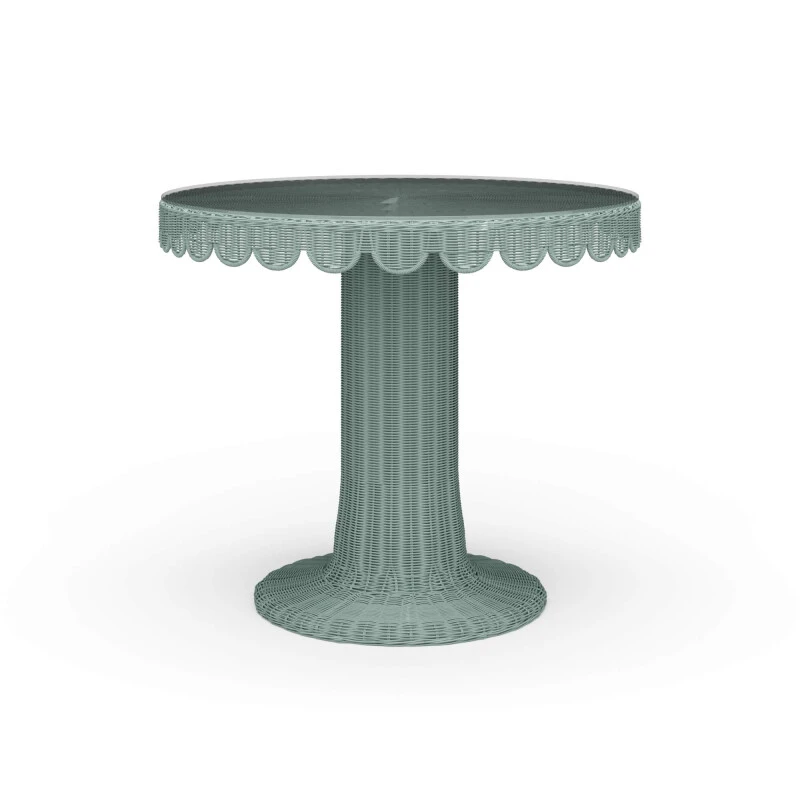 ea5328498ddd765feb74c9e4a10f9508 Scalloped Round Bistro Table W/ Tempered Glass - Image 1