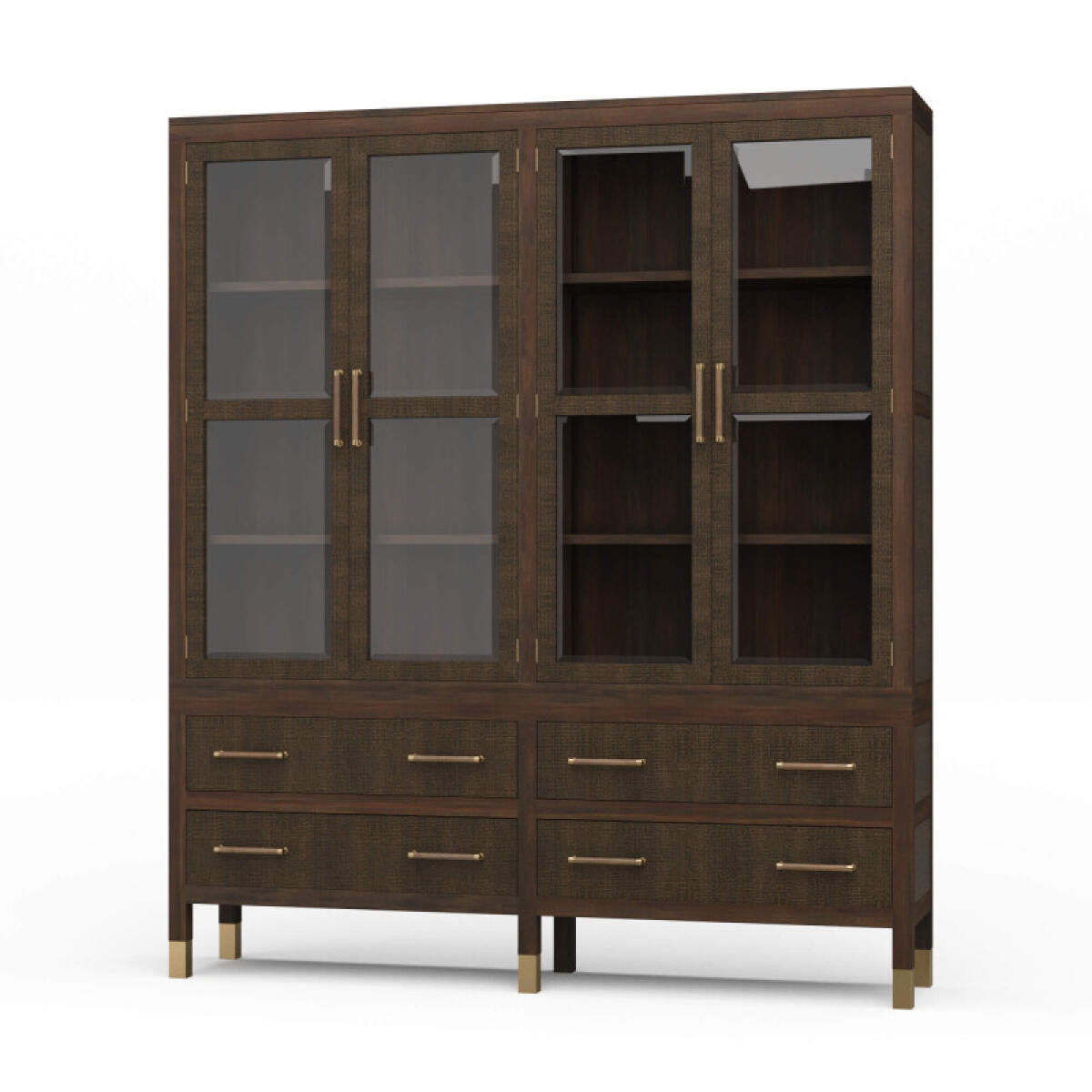 ea71637a4018342661cfa4d9c78ea536 Kagu 4 Door Tall Cabinet W/ Premium Rattan - Image 1