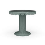 Scalloped Round Bistro Table W/ Tempered Glass