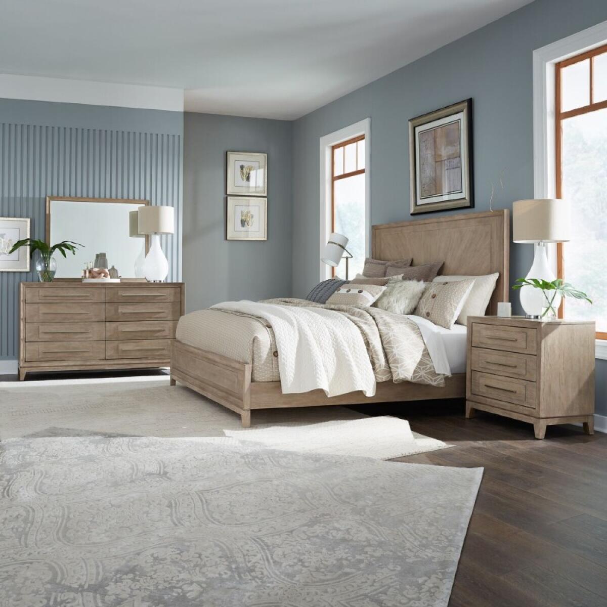 eb787ad7a87fb5ad563bb6dbf237dab3 Brentwood Queen Panel Bed, Dresser & Mirror, Night Stand - Image 1