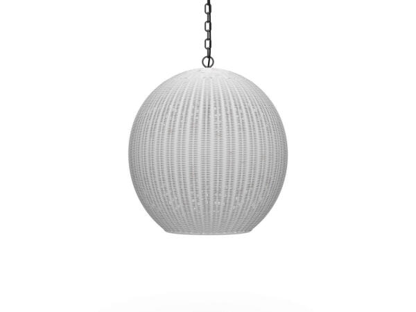 Ball Rattan Pendant Lighting Architectural White