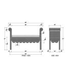 Newport Scalloped Rattan Bench - Image 9