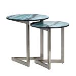 Set of 2 Tables Table Sets Blue 7