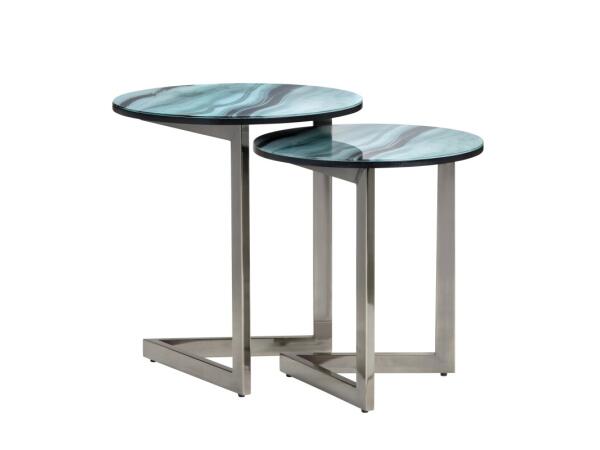 Set of 2 Tables Table Sets Blue