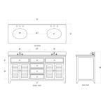 Shutter Double Vanity W/ Sink & Marble Top - Image 8