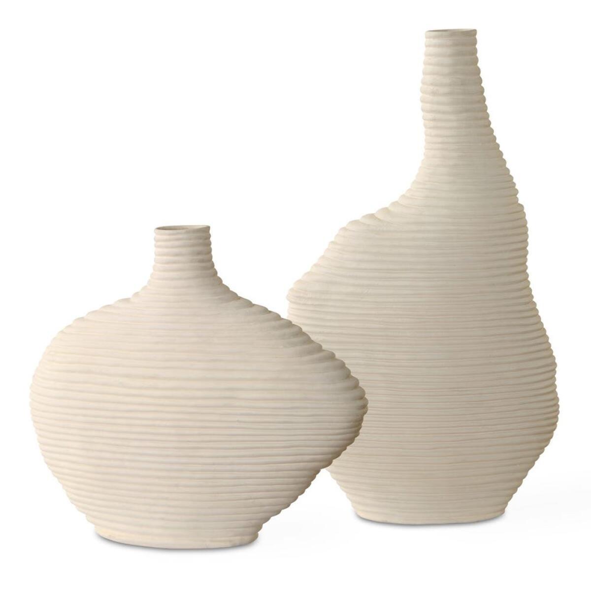 ec931836c930c0d9fb0759d4d8f902bd Duostacked Vases, White, S/2 - Image 1