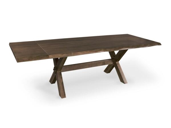 Crossbuck Live Edge Dining Table with Extendable Leaves Dining Tables Bassett Furniture
