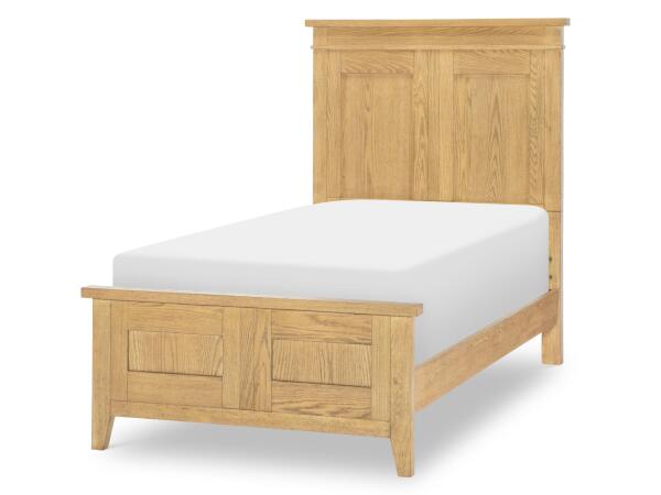 Complete Panel Bed Twin 3/3 Natural Hickory Youth Beds Brown