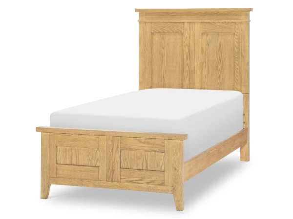Complete Panel Bed Twin 3/3 Natural Hickory Youth Beds Brown