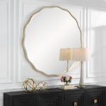 Aneta Large Round Mirror, Gold - Image 5