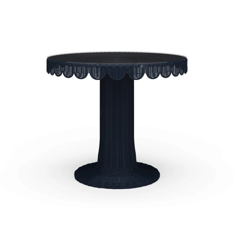 ed414c3bb28f1e55113d5ae6f948b4b0 Scalloped Round Bistro Table W/ Tempered Glass - Image 1