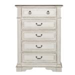 Abbey Park 5 Drawer Chest Chests Antique White & Weathered Brown 16