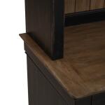 Meritage Credenza & Hutch Office Storage Aged Charcoal w/ Rub Thru & Caramel 27