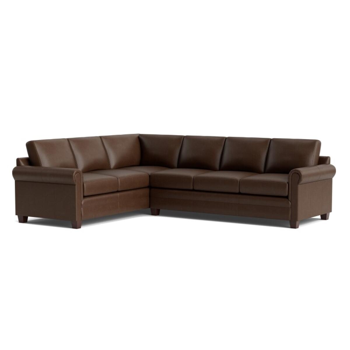 ede75fc8d2c1537b331b1b60d8ff0777 Carolina Leather Panel Arm L-Shaped Sectional - Image 1
