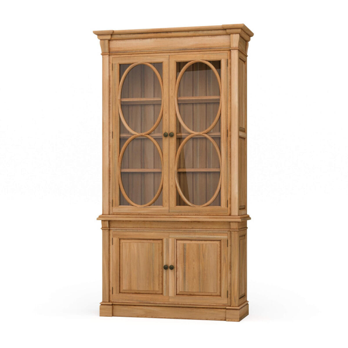 ede919f7bf4d74bf7d9f04b21bcd5092 Fiona 4 Door Display Cabinet W/ Glass Shelves - Image 1