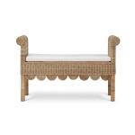 Newport Scalloped Rattan Bench - Image 5