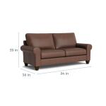 True Custom™ True Custom® Leather Large Roll Arm Studio Sofa - Image 5