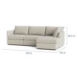 Beckham Thin Track Arm Modular Sofa with Ottoman - Image 5