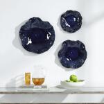 Abella Ceramic Indoor-outdoor Wall Decor, Cobalt, S/3 Wall Decor Blue 17