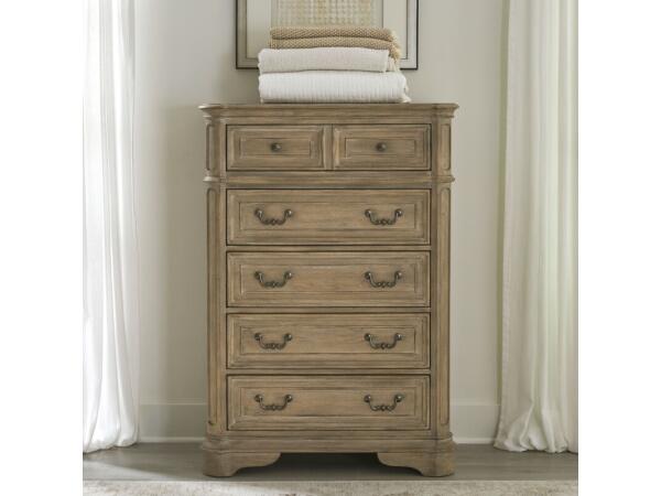 Magnolia Manor 5 Drawer Chest Chests Brown