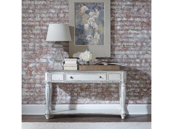 Magnolia Manor Sofa Table Sofa Tables Antique White & Weathered Bark