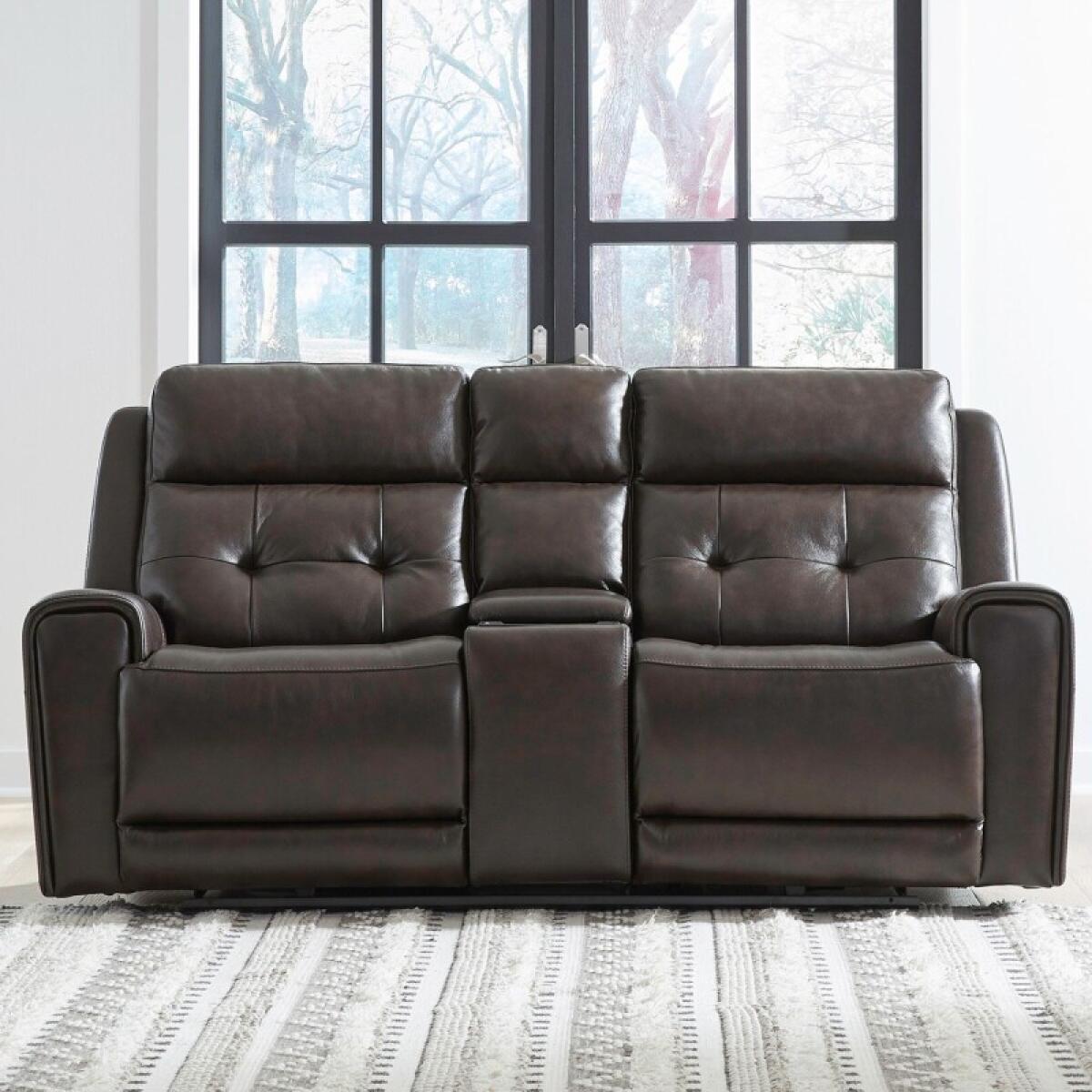 Carrington Loveseat w/Console P3 & ZG – Dark Brown Loveseats Brown 2 Carrington Loveseat w/Console P3 & ZG – Dark Brown Loveseats Brown 2