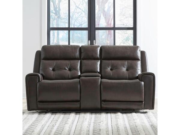 Carrington Loveseat w/Console P3 & ZG – Dark Brown Loveseats Brown