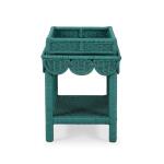 Scallop Rattan Side Table W/ Tray - Image 6