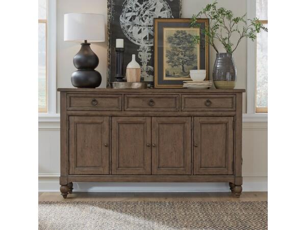 Americana Farmhouse Hall Buffet Dining Storage Brown