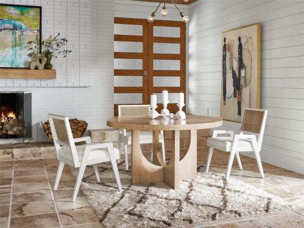 Modern Callon Round Dining Table Dining Tables Cream 13