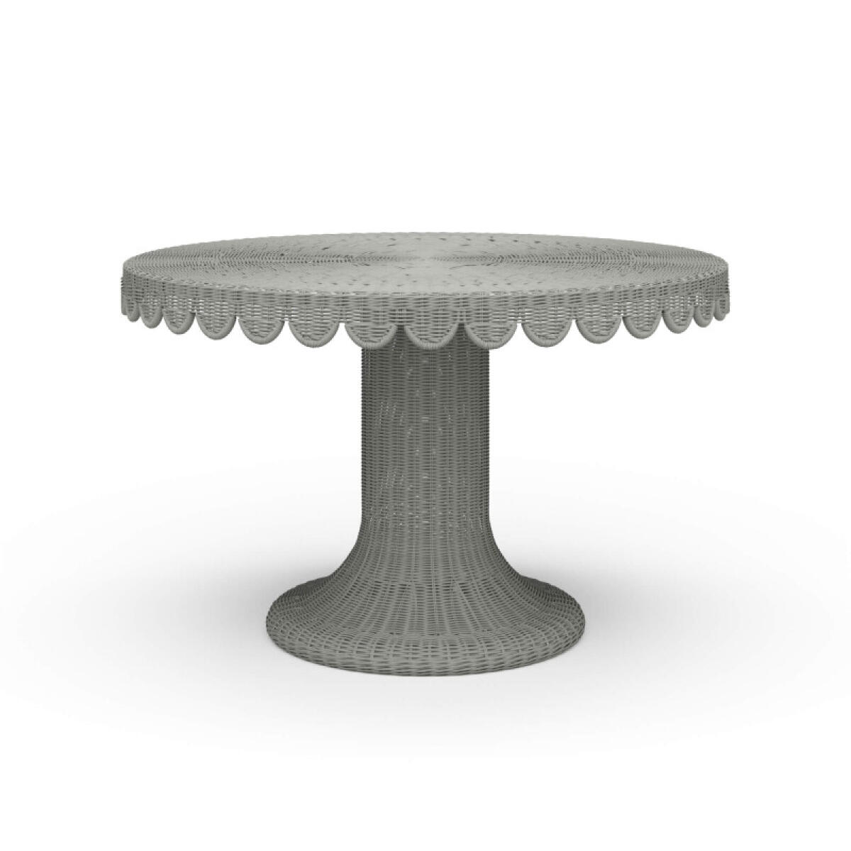 f0b7a4a3adfeb6065e9c672c0f49308c Scalloped Round Rattan Dining Table 48'' - Image 1