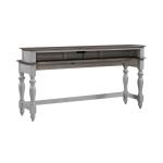 Ocean Isle Console Bar Table Console Tables Antique White w/ Weathered Pine 11