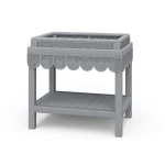 Scallop Rattan Side Table W/ Tray