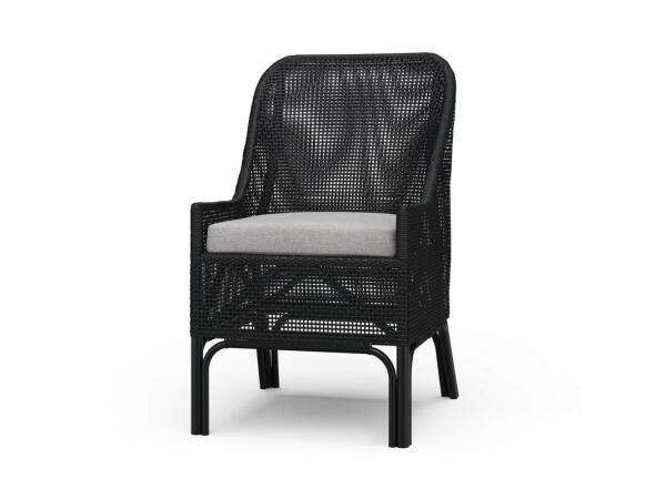 Cristo Rattan Dining Chair W/ Seat Cushion Chairs & Benches Black