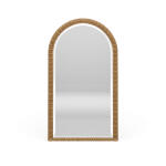 Scalloped Half Round Rattan Side Table Chairside Tables Blue 23