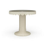 Scalloped Round Bistro Table W/ Tempered Glass