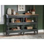 Vintage Market AT Turned Leg Console Storage Table 4 Drw Barnwood Oak And Mallard Green CLH4018-706 - Image 5