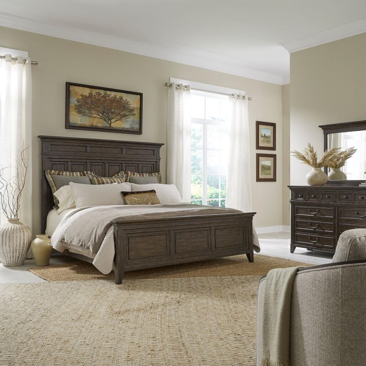f3dae5b855b18699ab888ed6549ccb64 Paradise Valley King Panel Bed, Dresser & Mirror - Image 1